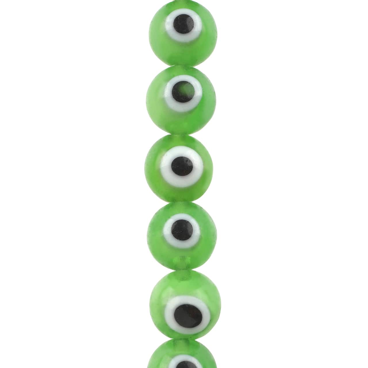 12 Pack: Lampwork Glass Round Evil Eye Beads, 8mm by Bead Landing™